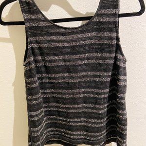 Madewell Black & White Woven Textile Top, Size Small